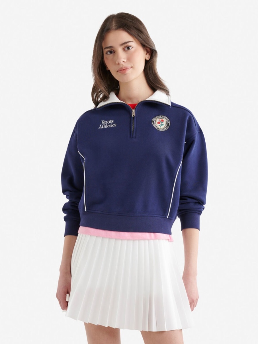 Roots Summer League Half Zip in Indigo Ink